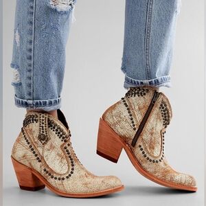 Liberty Black Ella Leather Western Ankle Boots